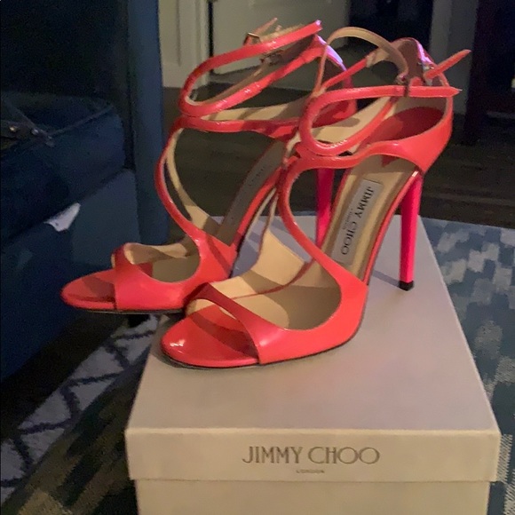 Jimmy Choo Neon Pink Patent Azalea Fluo - Picture 2 of 8